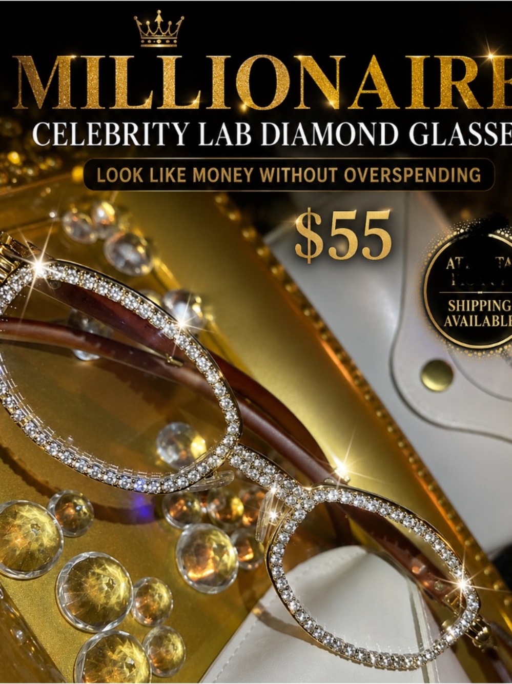 Millionaire Celebrity Glasses “Look Like Money” One (1) Unisex wooden